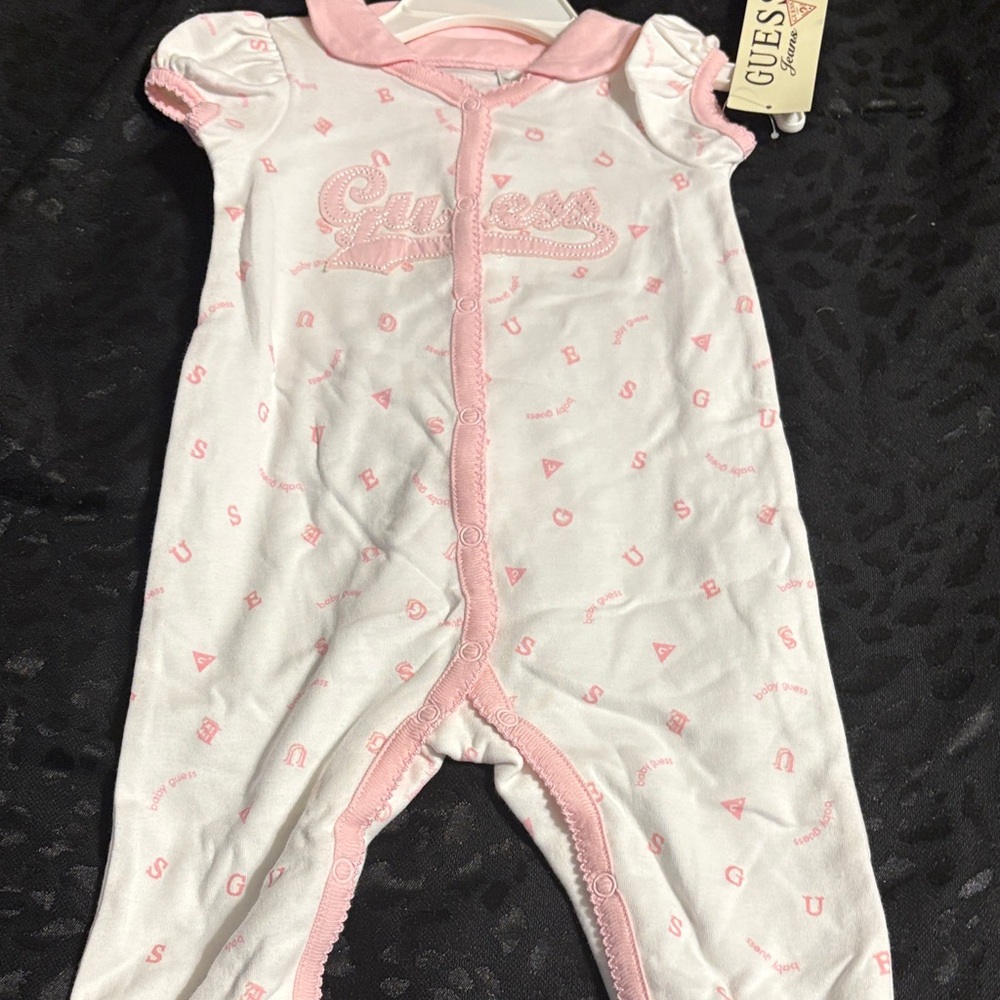 Guess Light Pink Baby Footie